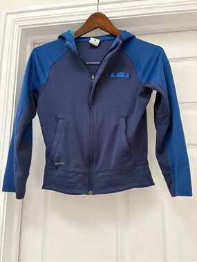 Nike Navy & Royal Blue Dri-FIT Full-Zip Hoodie boys medium